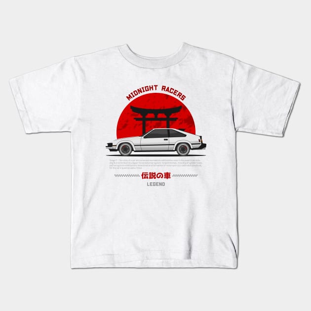 Tuner White A60 Celica Superior JDM Kids T-Shirt by GoldenTuners